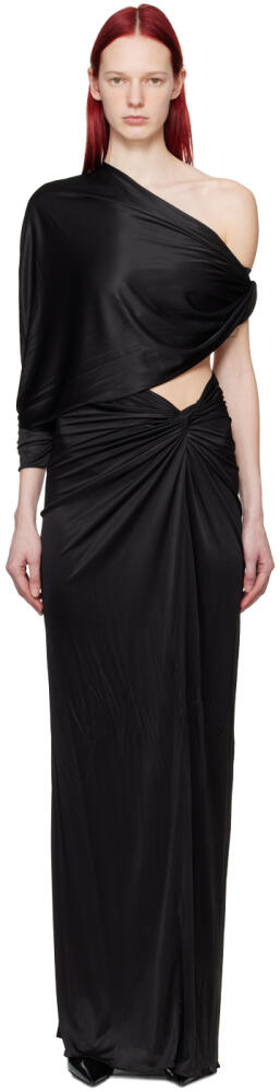 Atlein Black Knotted Maxi Dress Cover