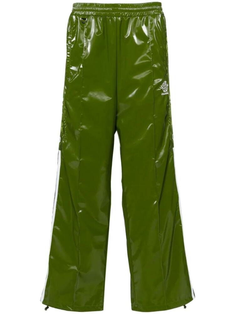 Doublet Laminate Track embroidered track pants - Green Cover