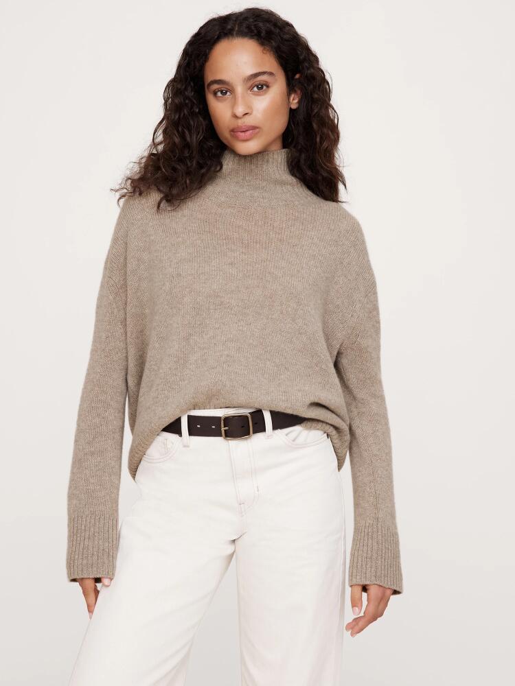 Banana Republic Oversized Midweight Cashmere Turtleneck Sweater Cover