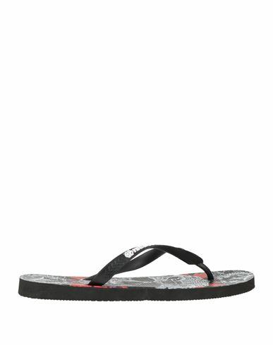 Philipp Plein Man Thong sandal Black Plastic Cover