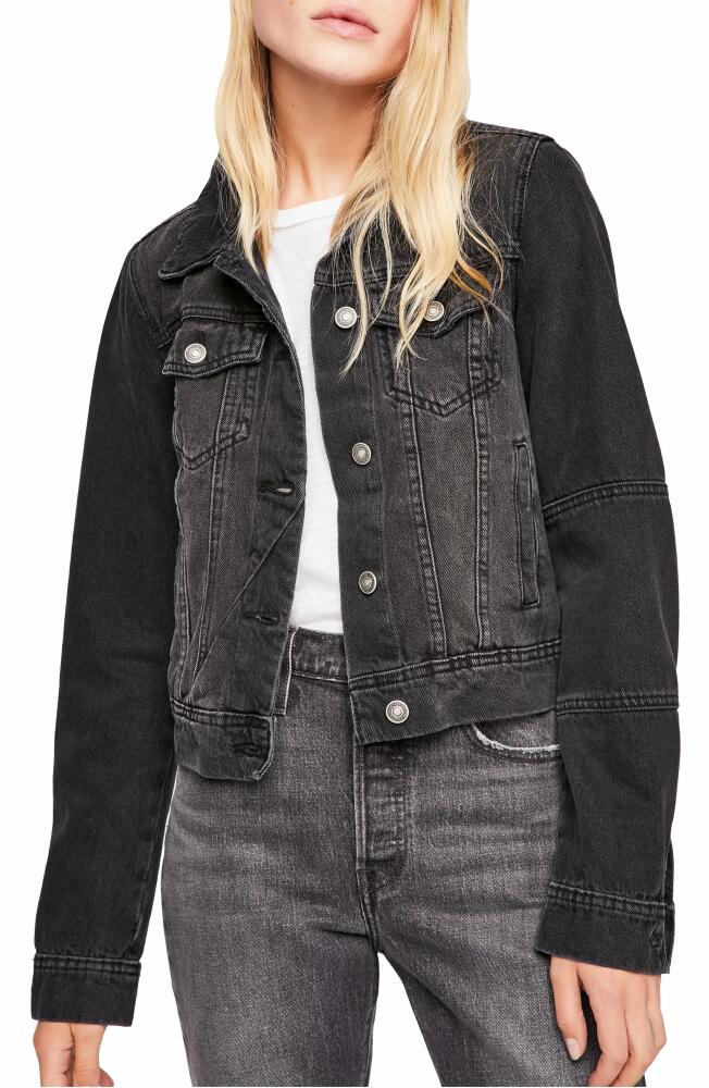 Free People We the Free Rumors Denim Jacket in Black Cover