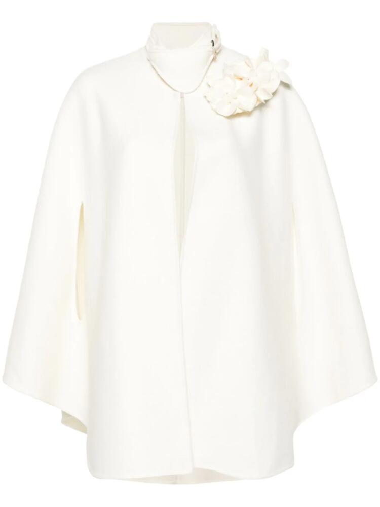 Ermanno Scervino floral-appliqué cape - Neutrals Cover