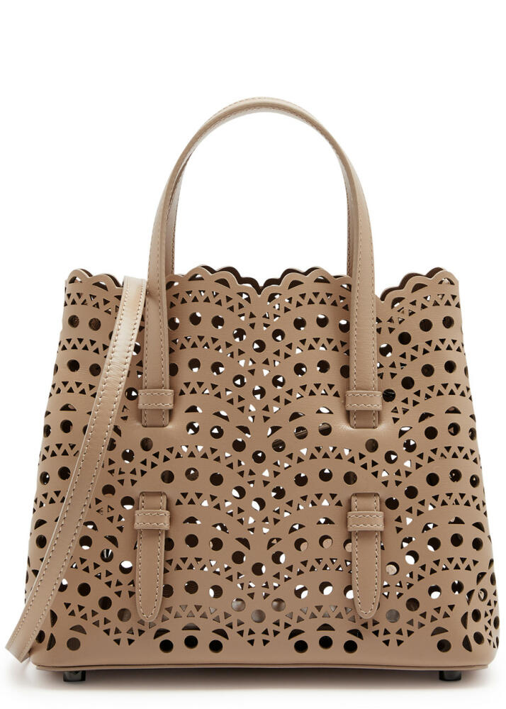 Alaïa Mina 20 Laser-cut Leather top Handle bag - Sand Cover