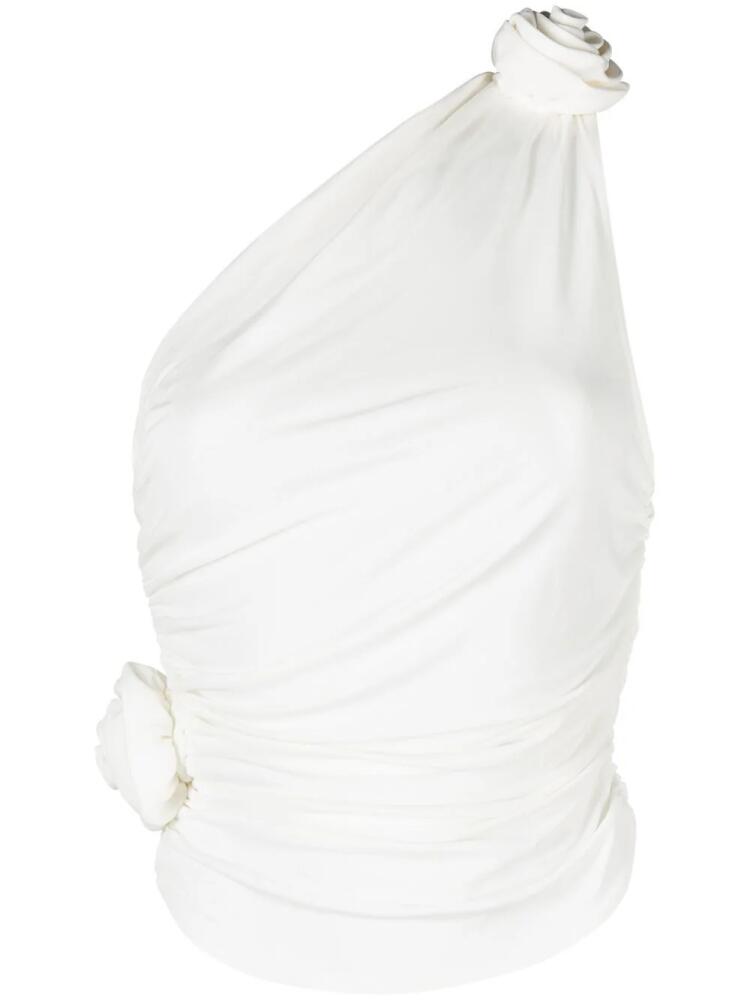 Magda Butrym draped one-shoulder top - White Cover