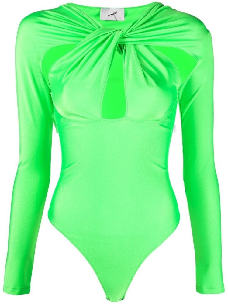 Coperni twisted-detail long-sleeved bodysuit - Green Cover