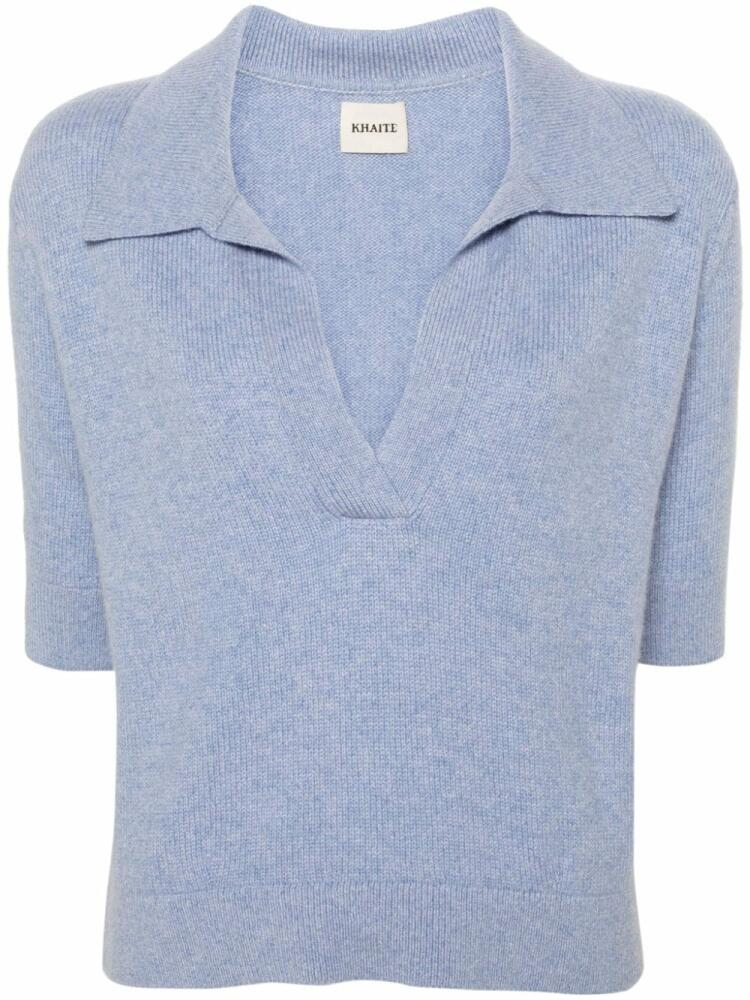 KHAITE Shrunken Jo polo jumper - Blue Cover