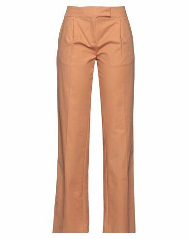 Eleventy Woman Pants Apricot Cotton, Elastane Cover