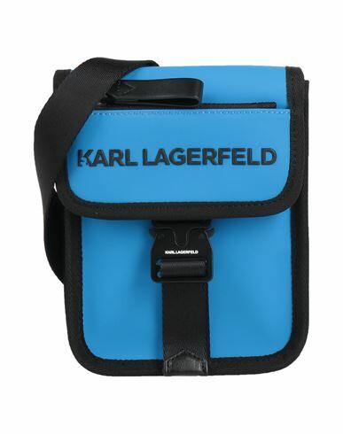 Karl Lagerfeld Man Cross-body bag Azure Polyurethane Cover