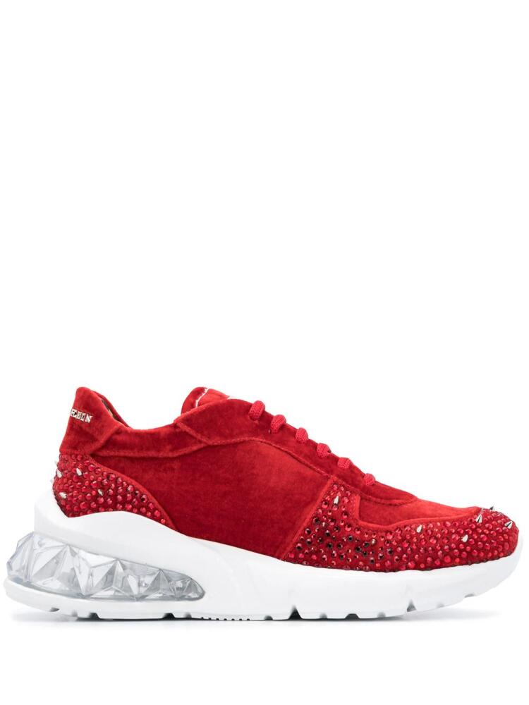 Philipp Plein Velvet Studs low-top sneakers - Red Cover