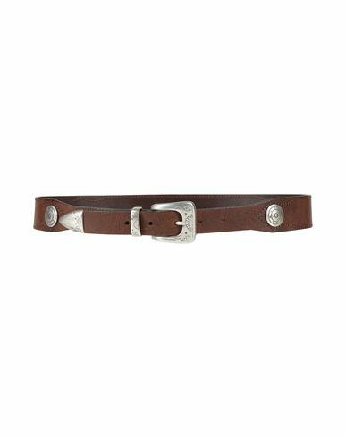 Eleventy Woman Belt Cocoa Leather, Metal Cover