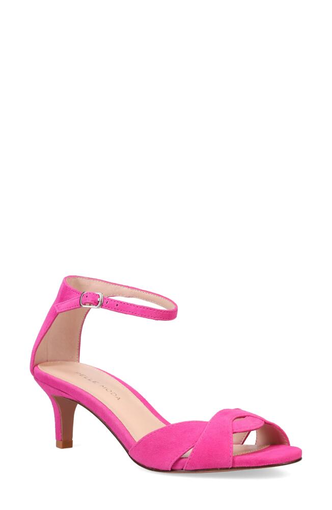 Pelle Moda Bekim Kitten Heel Sandal in Hyper Pink Cover