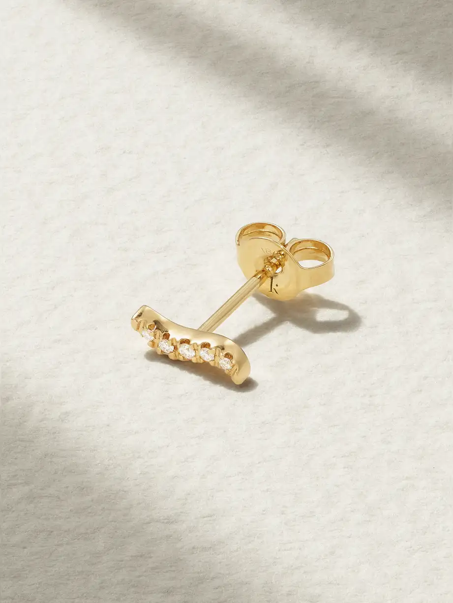 Kimaï - Stream 18-karat Recycled Gold Laboratory-grown Diamond Single Earring - One size Cover