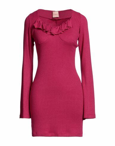 La Semaine Paris Woman Mini dress Magenta Viscose, Polyurethane, Polyamide, Elastane Cover