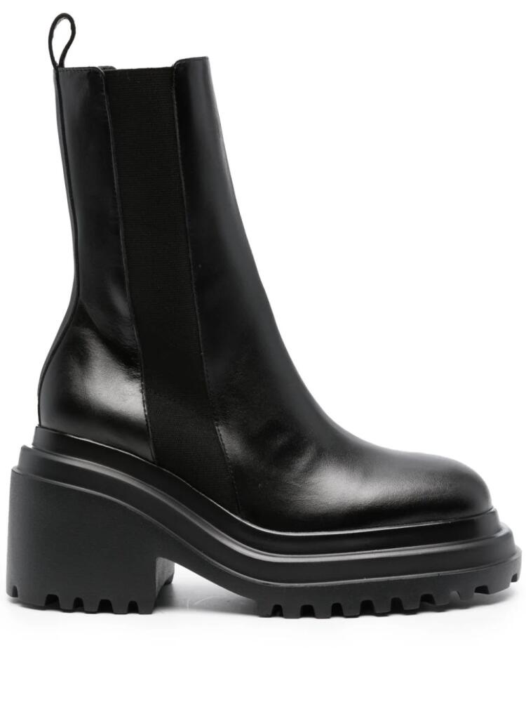 Maje 75mm leather ankle boots - Black Cover