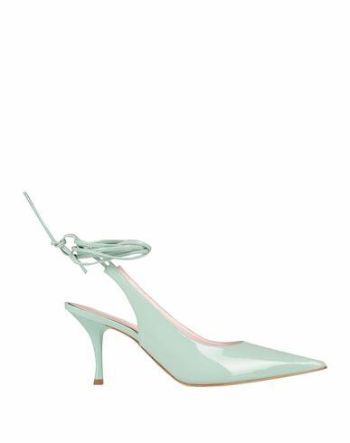 Luca Valentini Woman Pumps Light green Leather Cover