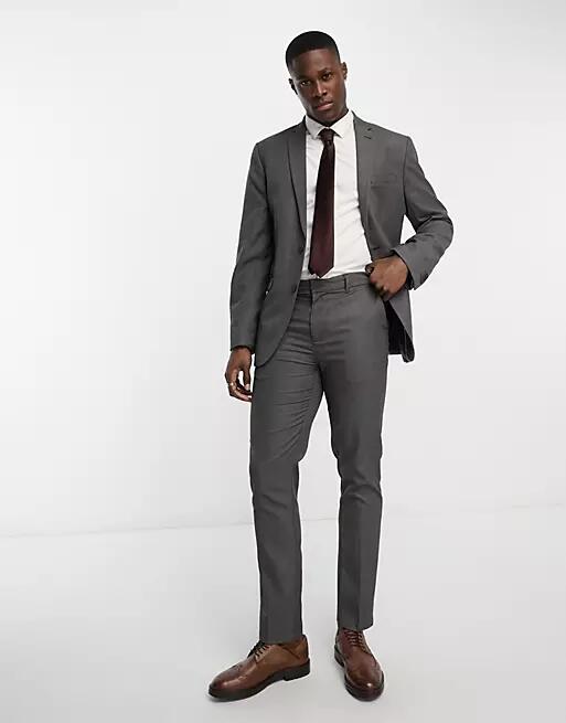 New Look slim suit pants in navy texture - suit 17 Cover