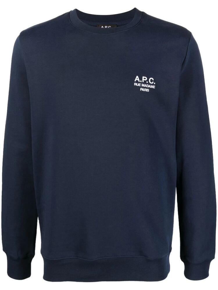 A.P.C. Rider logo-embroidered sweatshirt - Blue Cover