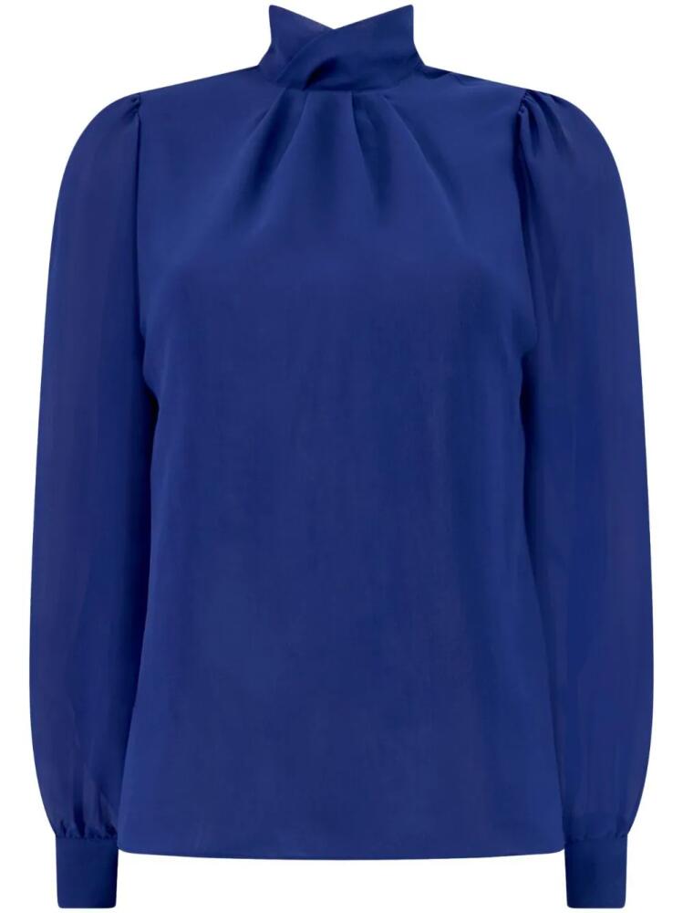 Giambattista Valli gathered crepe blouse - Blue Cover