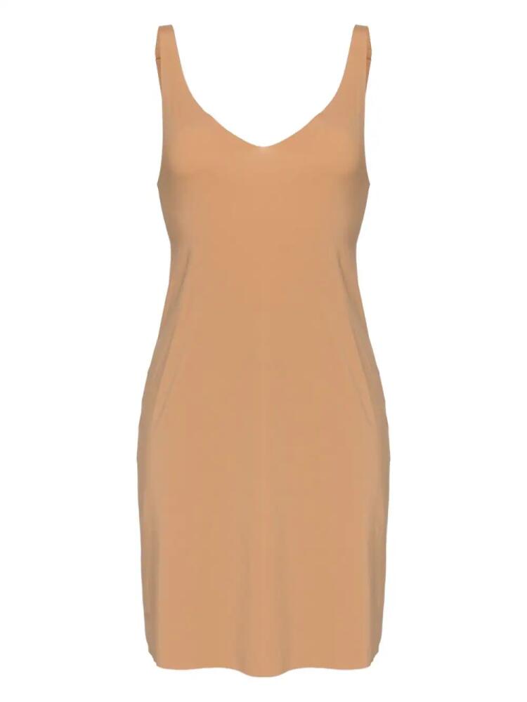 Wolford V-neck stretch slip minidress - Brown Cover