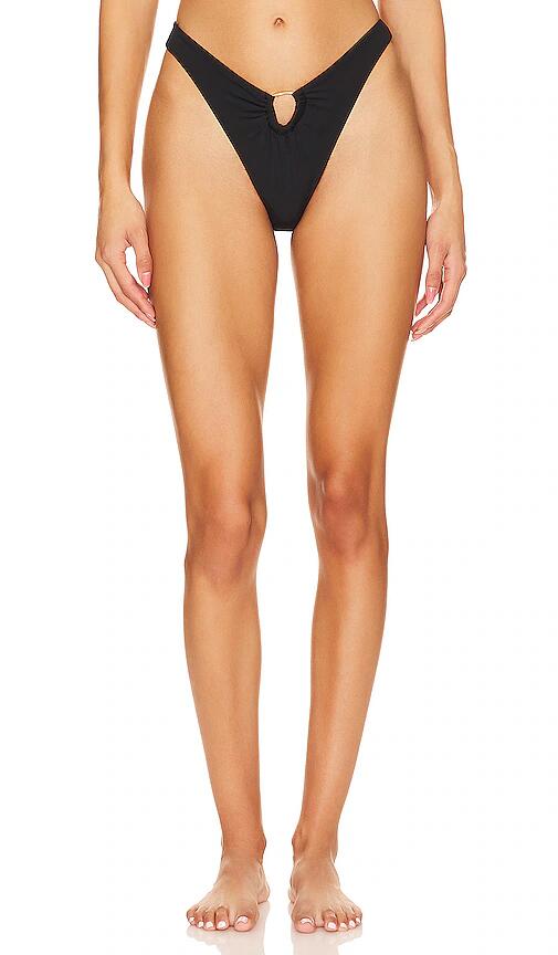 Riot Swim Ring Zoe Ring Embellished Bikini Bottom in Black Cover