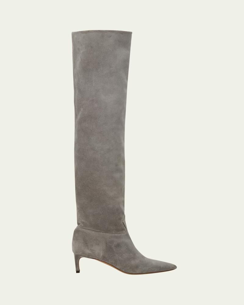 Ulla Johnson Carolina Suede Over-The-Knee Boots Cover