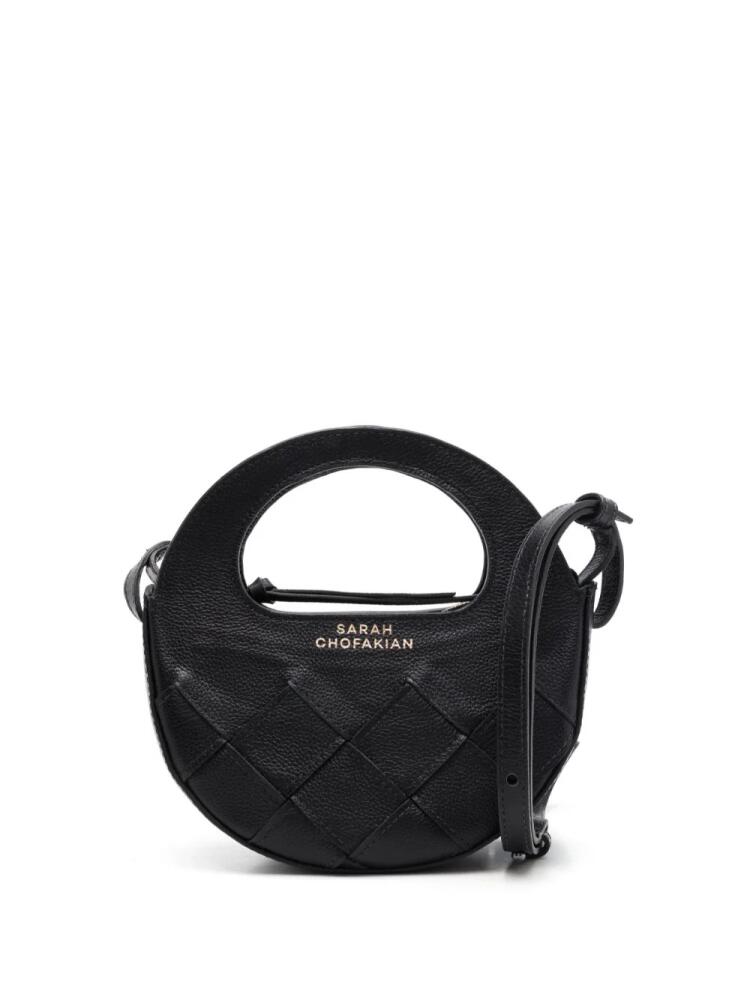 Sarah Chofakian Martha logo-print leather bag - Black Cover