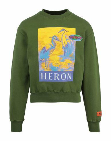 Heron Preston Crewneck Oversized Kk22 Man Sweatshirt Green Cotton Cover