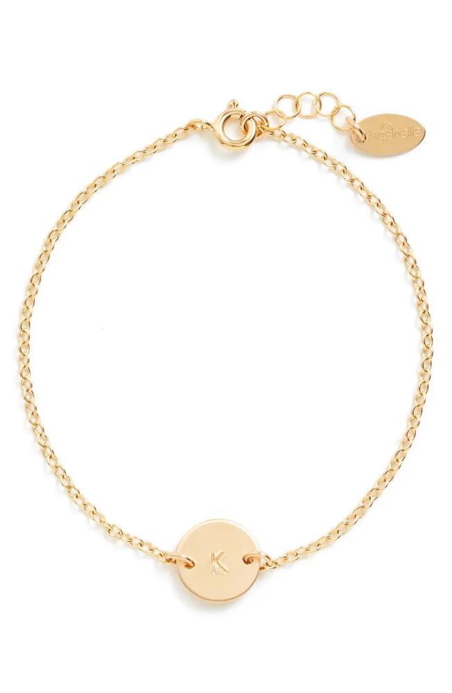 Nashelle Initial Mini Disc Bracelet in 14K Gold Fill K Cover