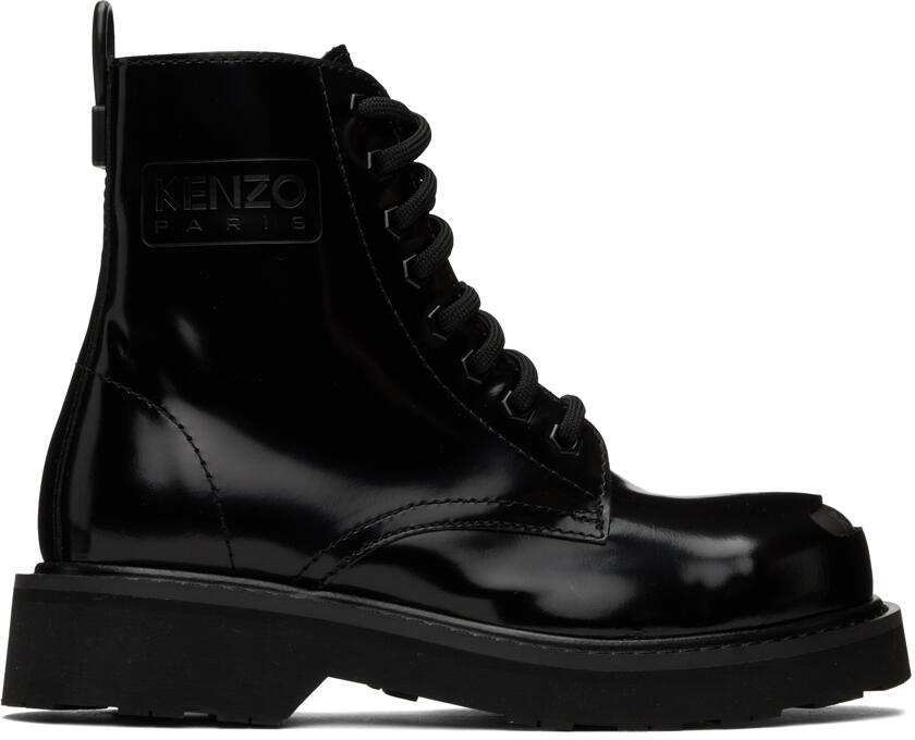 Kenzo Black Kenzo Smile Lace-Up Boots Cover