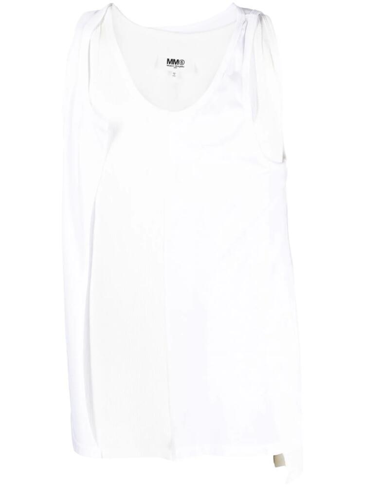 MM6 Maison Margiela layered-detail tank top - White Cover