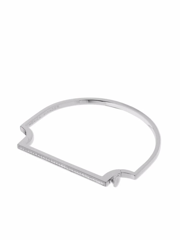 Monica Vinader Signature Skinny diamond bangle - Silver Cover