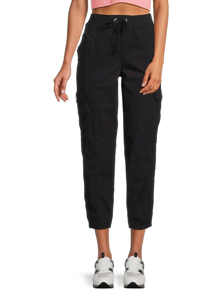 DKNY Sport Women's Cargo Cropped Joggers - Black Cover