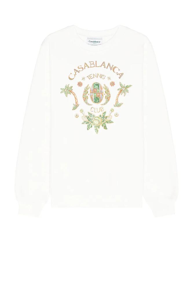 Casablanca Joyaux D' Afrique Tennis Club Printed Sweatshirt in White Cover