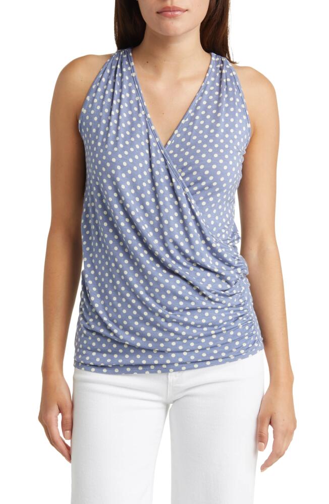 Loveappella Faux Wrap Tank in Denim Cover