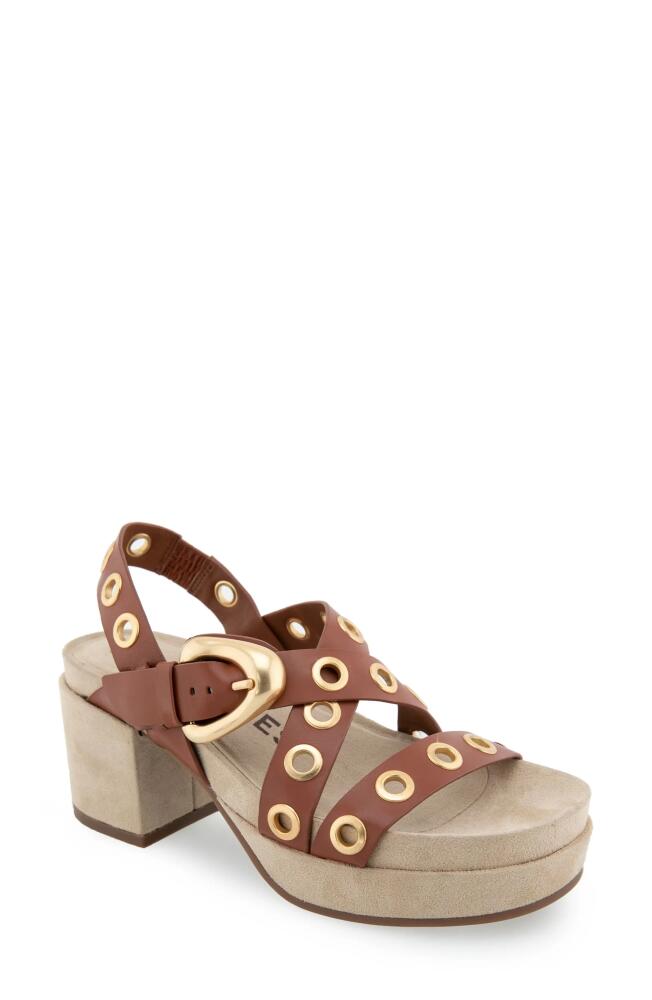 Aerosoles Cleveland Slingback Platform Sandal in Ginger Bread Leather Cover