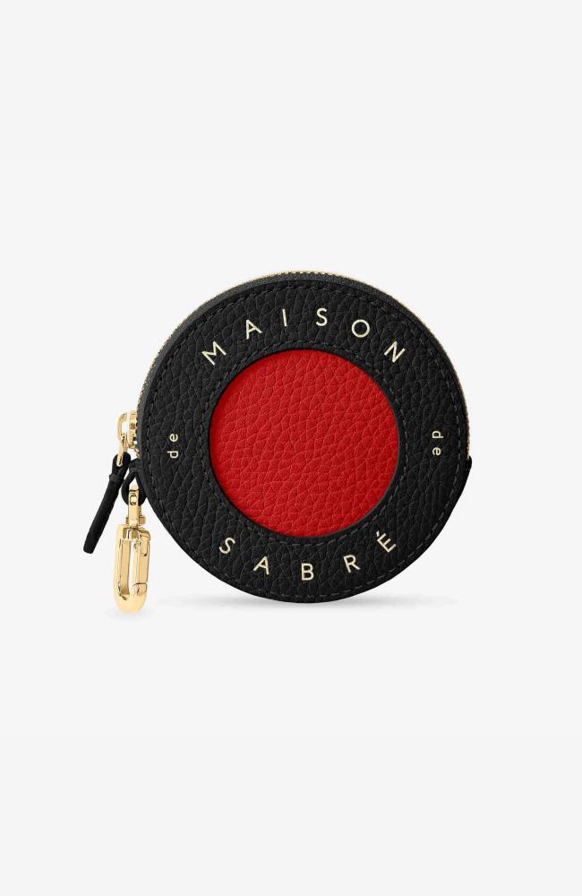 MAISON de SABRÉ Leather Coin Purse in Pomegranate Caviar Cover