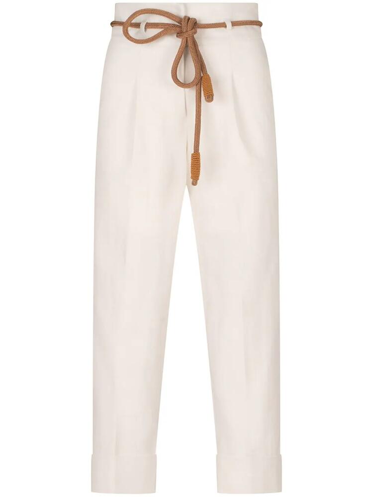 Silvia Tcherassi Beryl waist-strap straight-leg trousers - White Cover