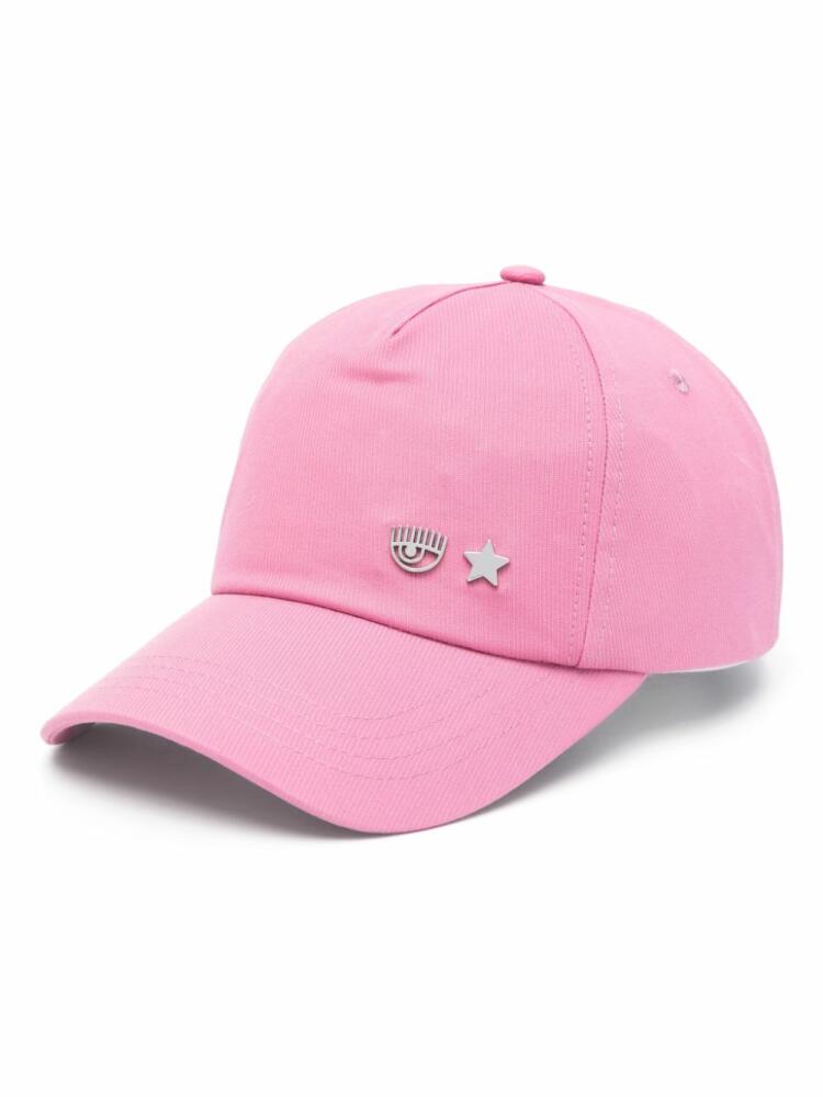 Chiara Ferragni Eyelike-plaque baseball cap - Pink Cover