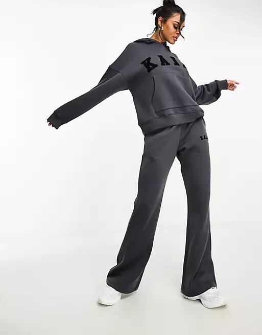 Kaiia wide leg sweatpants in dark gray - part of a set Cover