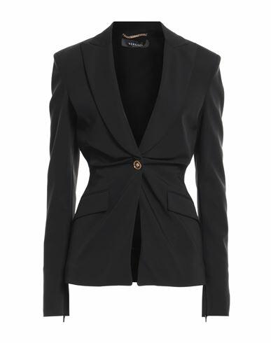 Versace Woman Blazer Black Silk, Polyamide, Elastane Cover