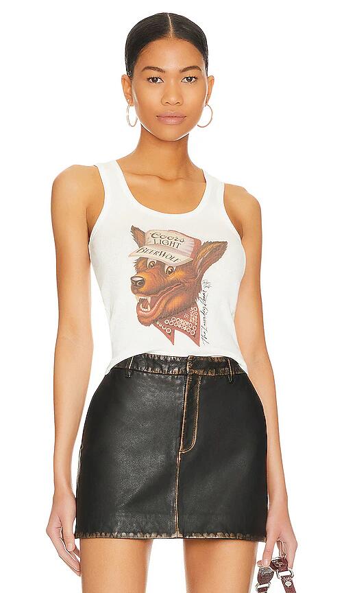 The Laundry Room Beer Wolf Rib Tank in White Cover