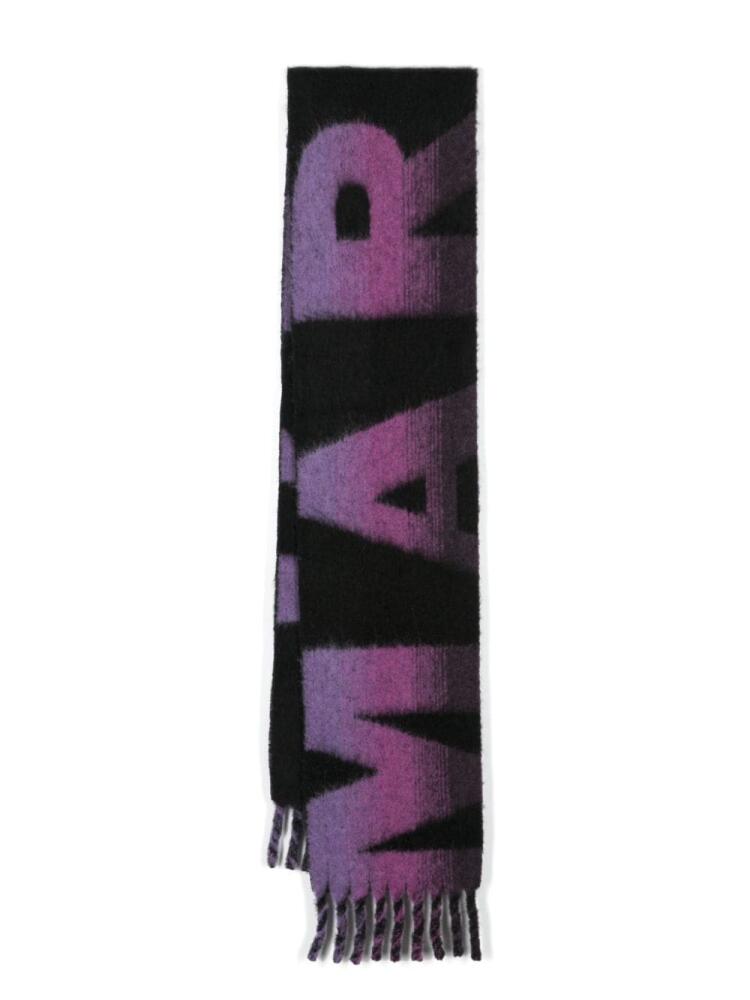 ISABEL MARANT Loliana jacquard-logo scarf - Purple Cover