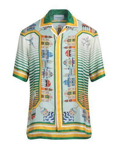 Casablanca Man Shirt Green Silk Cover