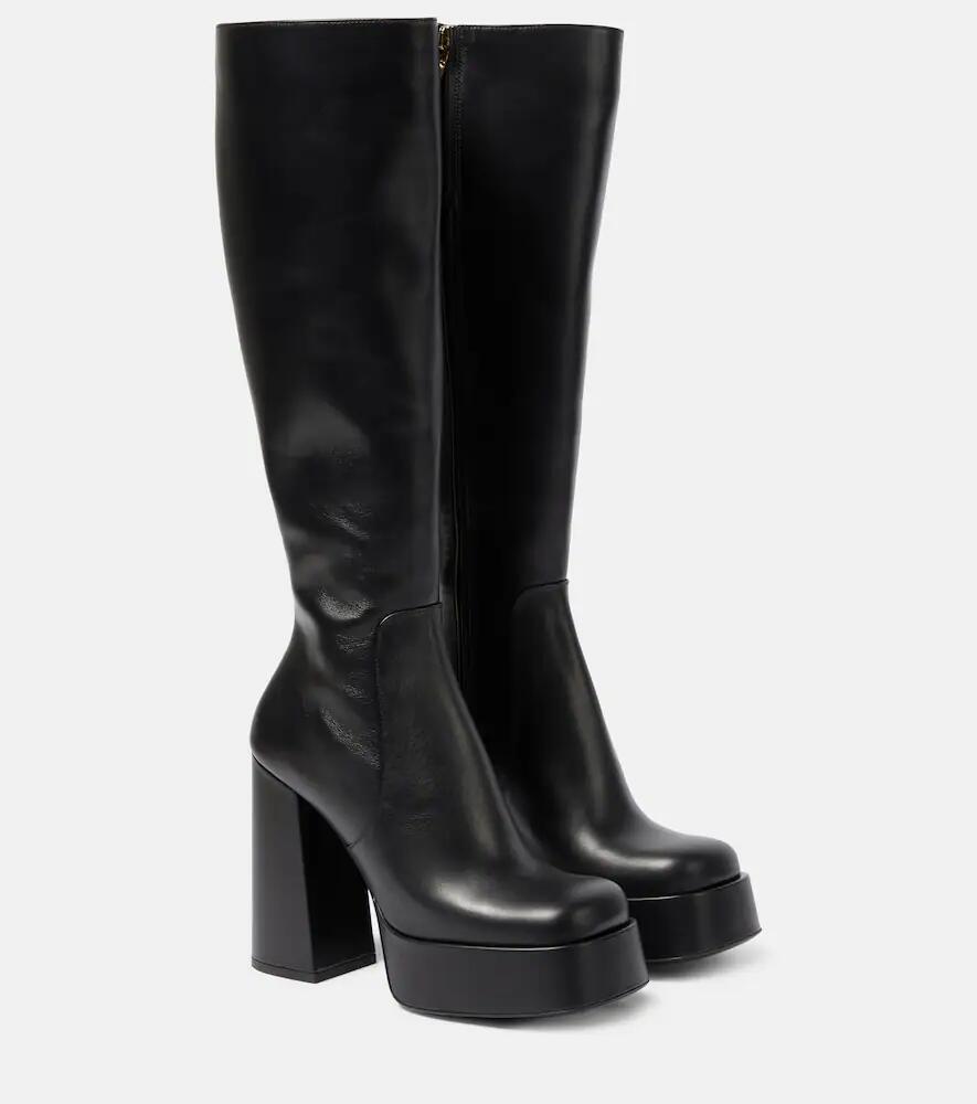 Versace Aevitas leather platform knee-high boots Cover