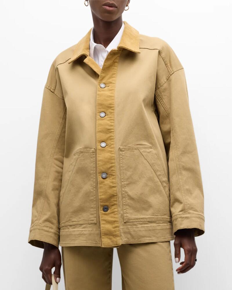 Vanessa Bruno Dracy Corduroy-Trim Cotton Jacket Cover