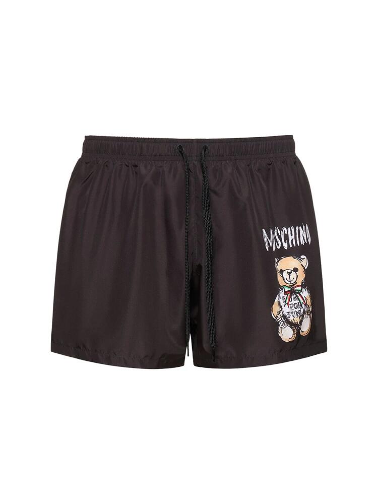 MOSCHINO Teddy Print Nylon Swim Shorts Cover