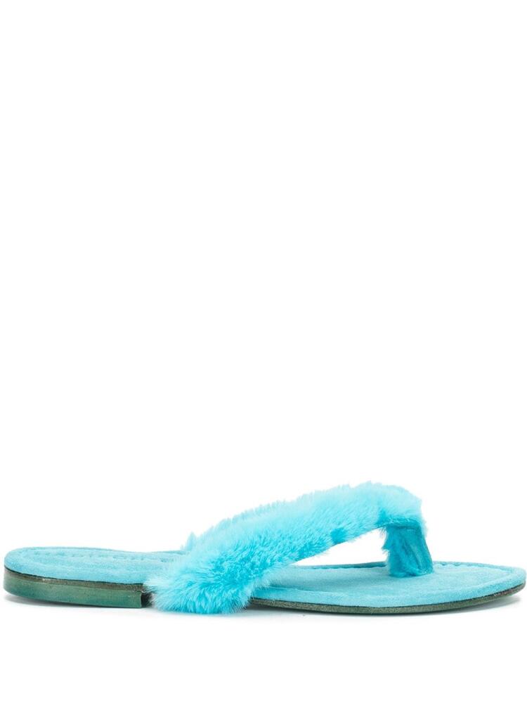 Madison.Maison Ivanka artificial fur thong sandal - Blue Cover