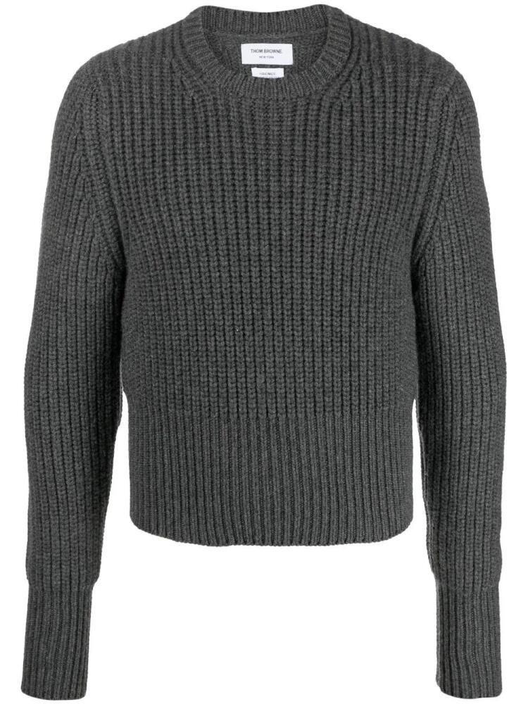 Thom Browne waffle-knit cashmere swater - Grey Cover