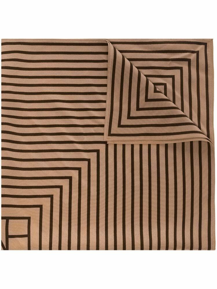 TOTEME monogram silk scarf - Brown Cover