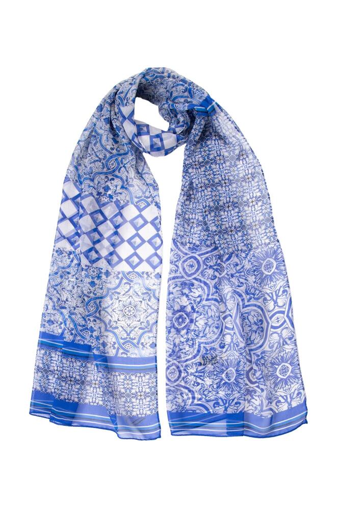 Elizabetta Miramar - Long Sheer Silk Scarf for Women in Blue Cover